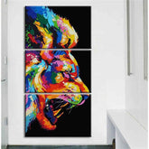 Painting by Numbers Lion Modern Animal Art - Triptych